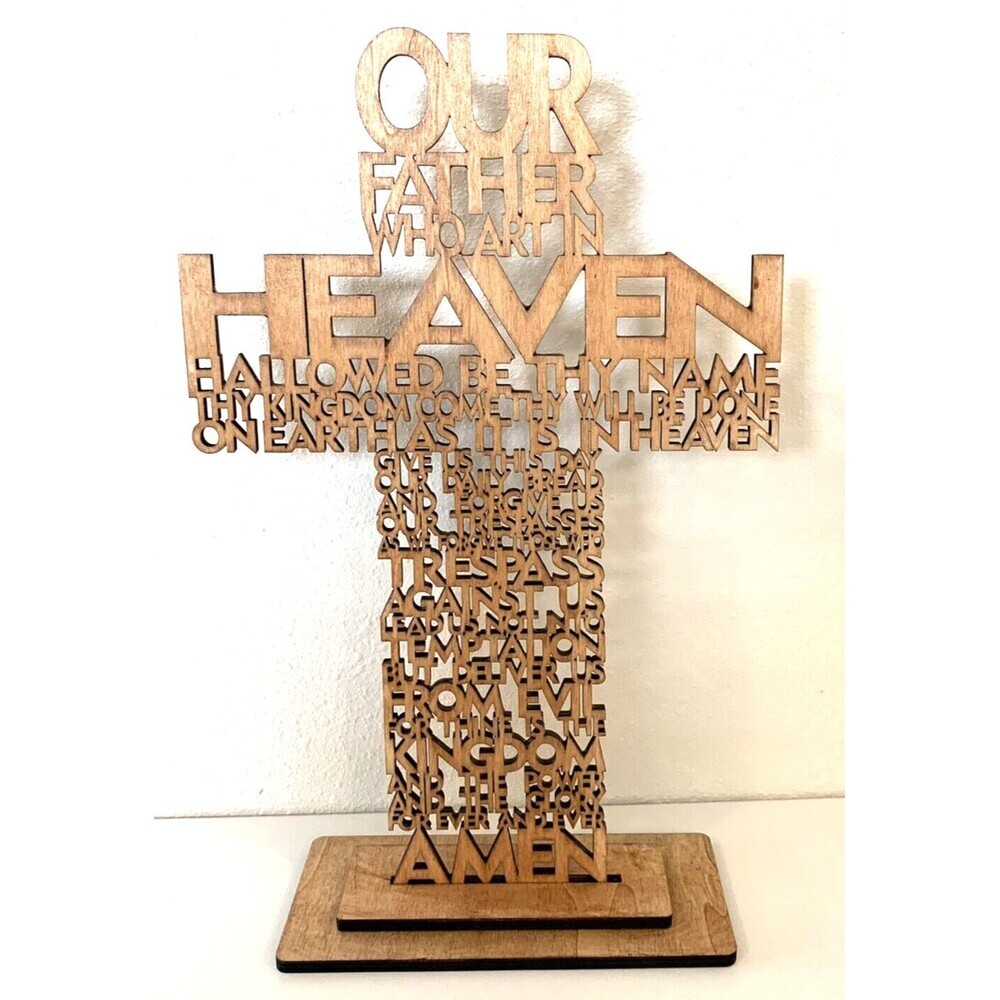 Handmade Lord's Prayer Cut-Out Plaque on Wood Holiday Gift Giving Made to Order